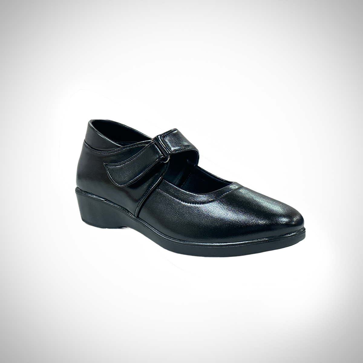 Girls Black School Shoe