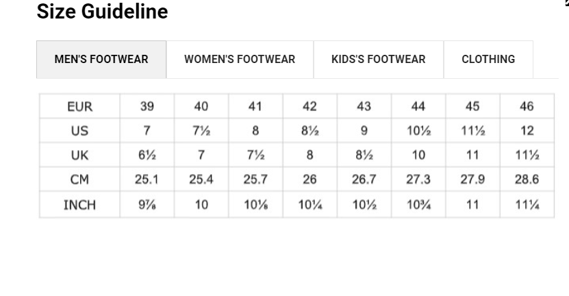 size chart - https://www.orionfootwearltd.com